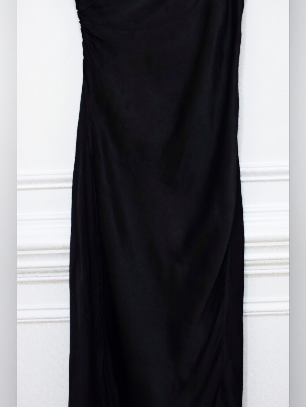 NWT Anthropologie Bl-nk Egyness Black One Shoulder Slip Dress Midi Size 12 90s - Picture 6 of 13